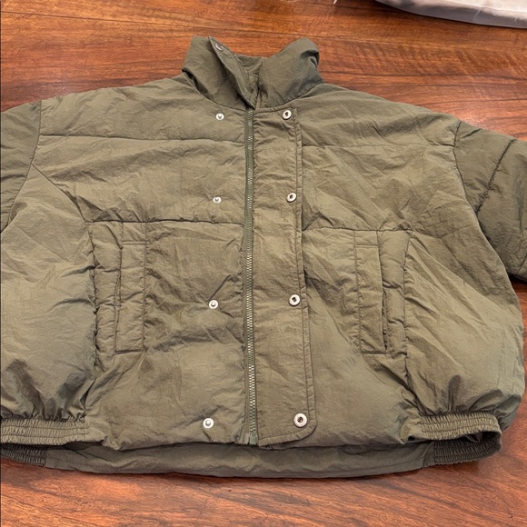 Free People Olive Green Puffer Jacket - Picture 2 of 9